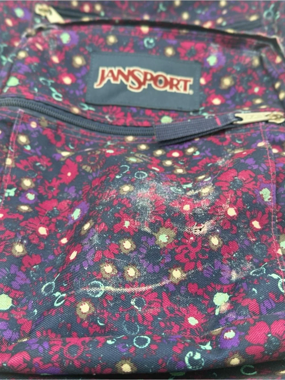 Jansport Purple Floral Print Backpack